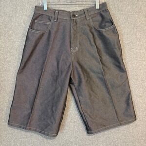 Y2K Vintage Men's Silver Metallic Shorts Denim‎ Jorts Baggy 32 Streetwear